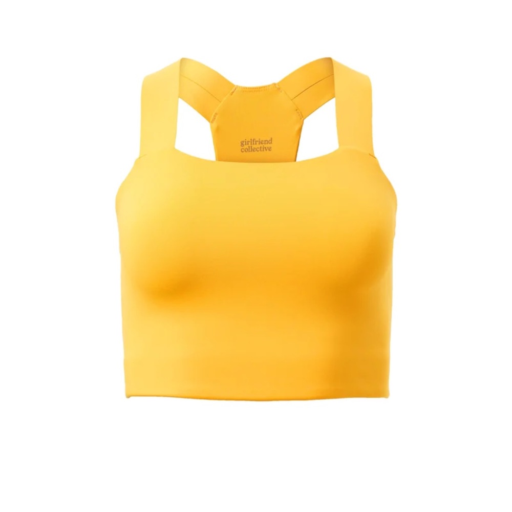 NWT Girlfriend Collective Charlie Straight Neck Bra in Citrine